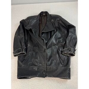 The Sheepskin Warehouse Mens Real Leather Motorcycle Jacket Lined Black 2XL